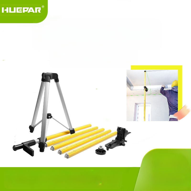 Инфрачервен нивелир с телескопичен алуминиев трипод LP-36, таванна опора за шпакловане и полагане на плочки, регулируема височина, 3.7 m работна дистанция