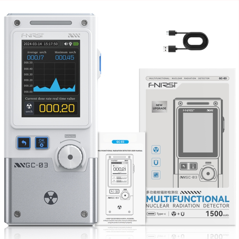 FNIRSI GC-03 Μετρητής Geiger – Μέτρηση ακτινοβολίας, ηλεκτρικού και μαγνητικού πεδίου για οικιακή χρήση; ακρίβεια 0.01 μSv/h, 1 V/m, 0.01 μT; κατάλληλο για σπίτι, γραφείο, αυτοκίνητο και εξωτερικούς χώρους