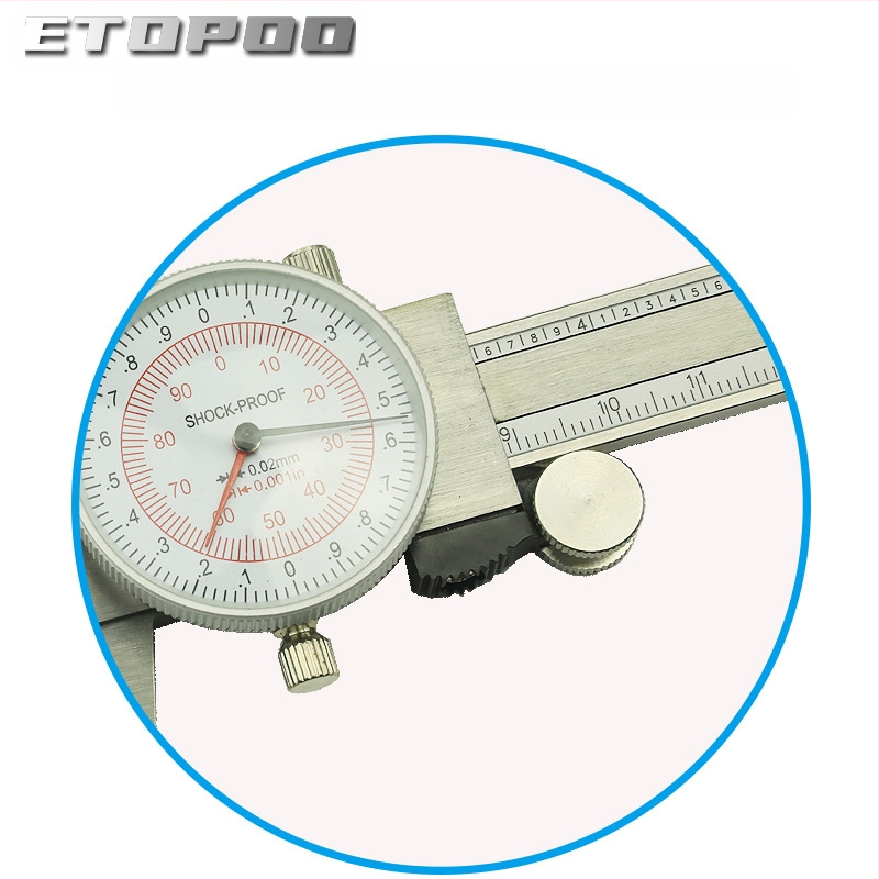 ETOPOO nehrđajući čelik vernier kaliper, dvostruka mjerna skala mm/in, preciznost 0,01 inča