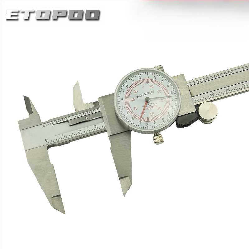 ETOPOO nehrđajući čelik vernier kaliper, dvostruka mjerna skala mm/in, preciznost 0,01 inča