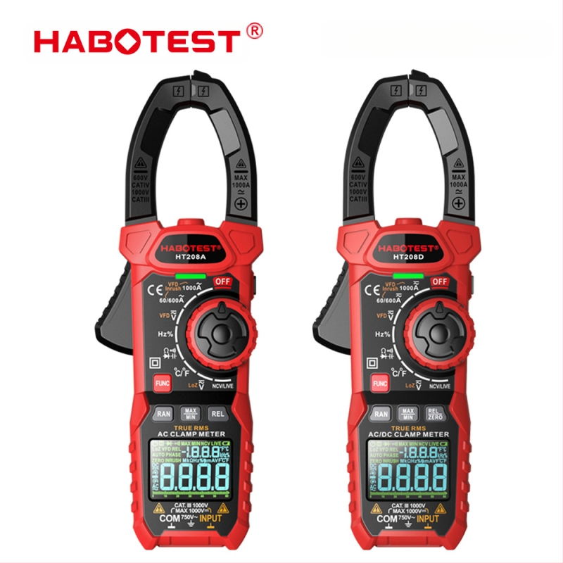 HT208D/HT208A клещов мултиметър, AC/DC ток 1000A, HABOTEST