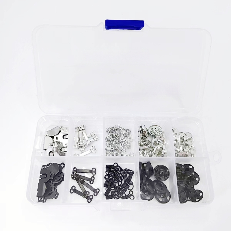 PHIA HARDWARE Metaliniai užsegimai drabužiams, remonto rinkinys 100 vnt., rankomis siūtas; tinka džinsams, drabužiams ir aksesuarams