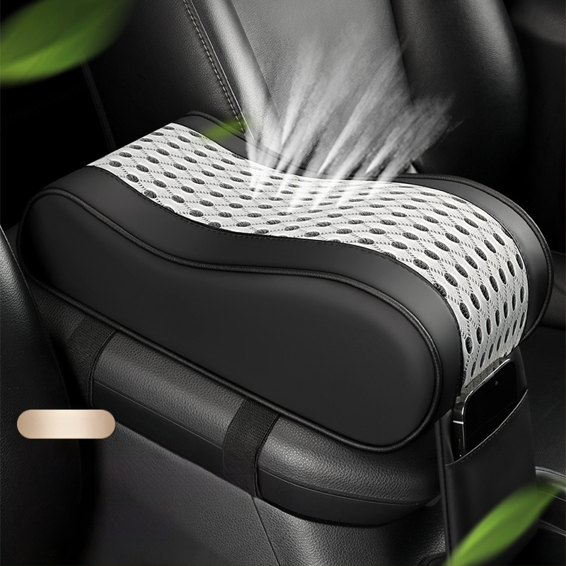 Tengli кожено-мрежест подлакътник за кола с паметна пяна, височинно повишаващ централния подлакътник