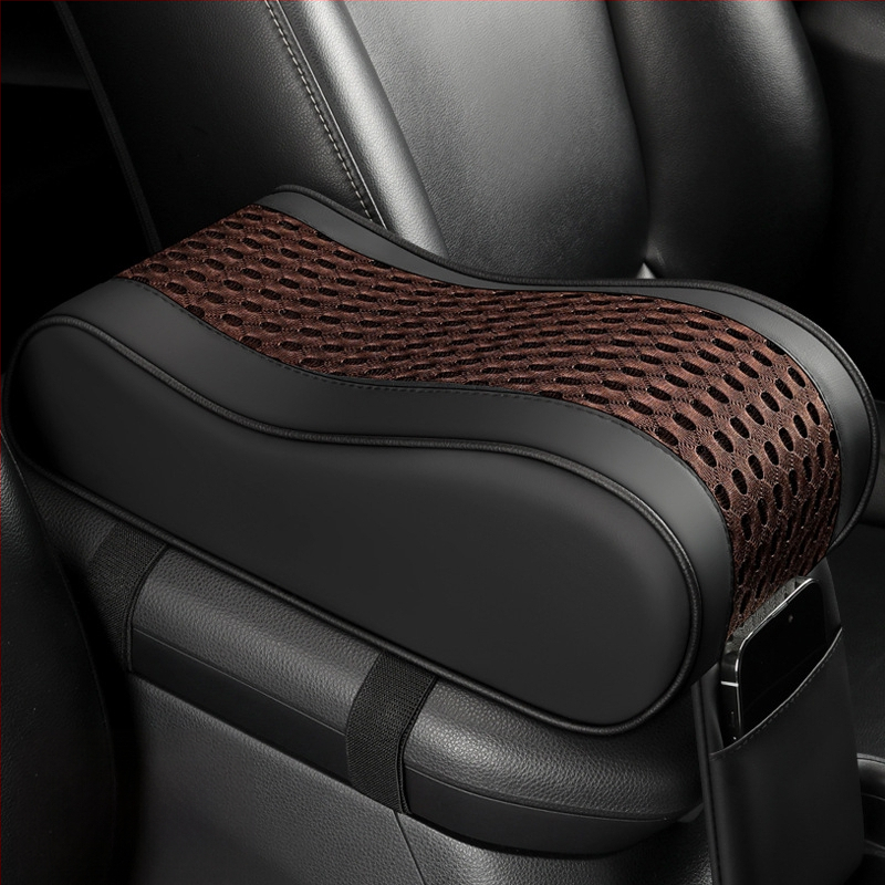 Tengli кожено-мрежест подлакътник за кола с паметна пяна, височинно повишаващ централния подлакътник