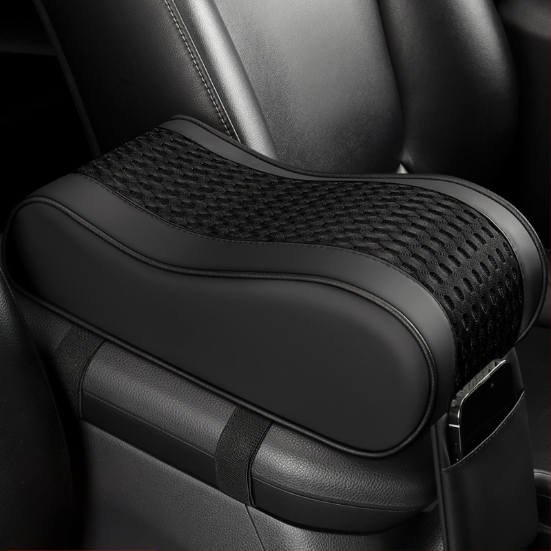 Tengli кожено-мрежест подлакътник за кола с паметна пяна, височинно повишаващ централния подлакътник