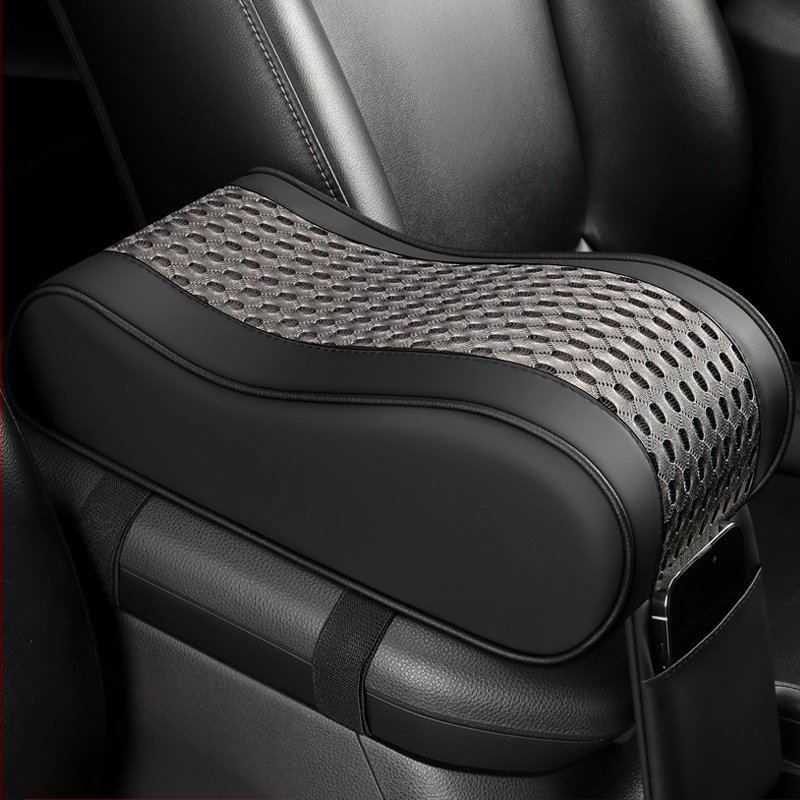 Tengli кожено-мрежест подлакътник за кола с паметна пяна, височинно повишаващ централния подлакътник