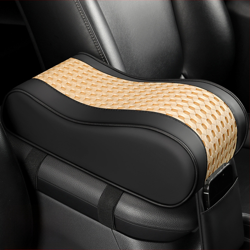Tengli кожено-мрежест подлакътник за кола с паметна пяна, височинно повишаващ централния подлакътник