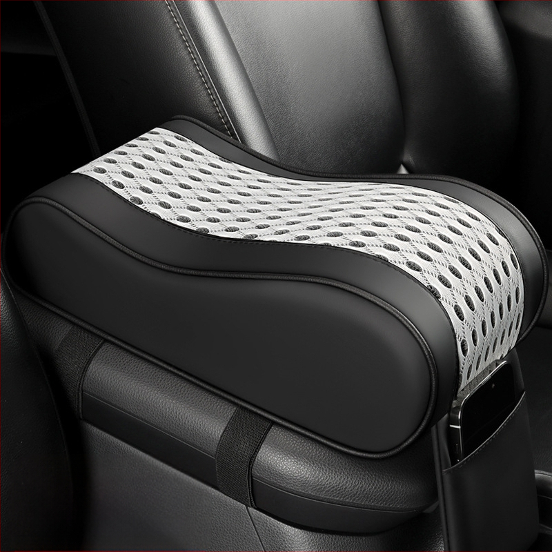 Tengli кожено-мрежест подлакътник за кола с паметна пяна, височинно повишаващ централния подлакътник