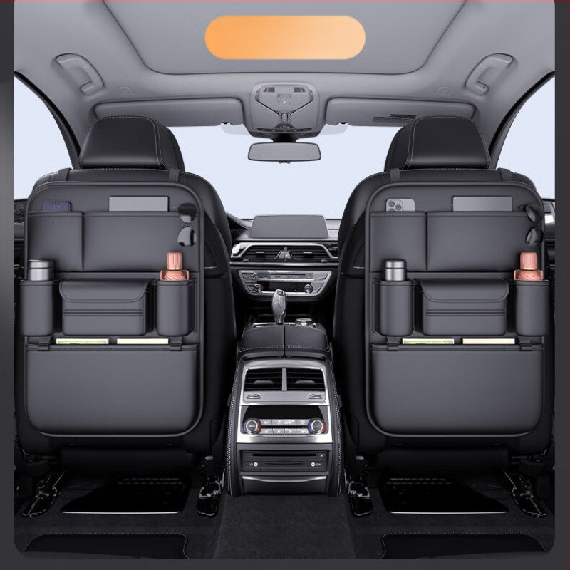 Chiweng Органайзер за задната част на автомобилната седалка – изкуствена кожа, с дръжка, национален стил