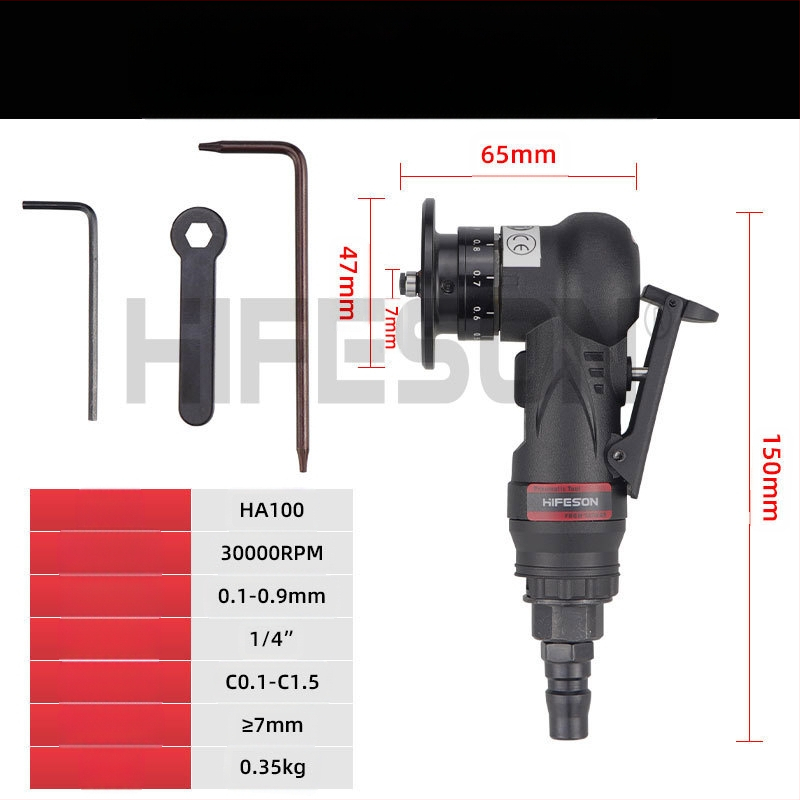 Мини пневматична ръчна машина за заобляне на ъгли, Sea Flying Shark, модел 45RC, мощност 45RC, предназначена за обработка на прави ъглови филета