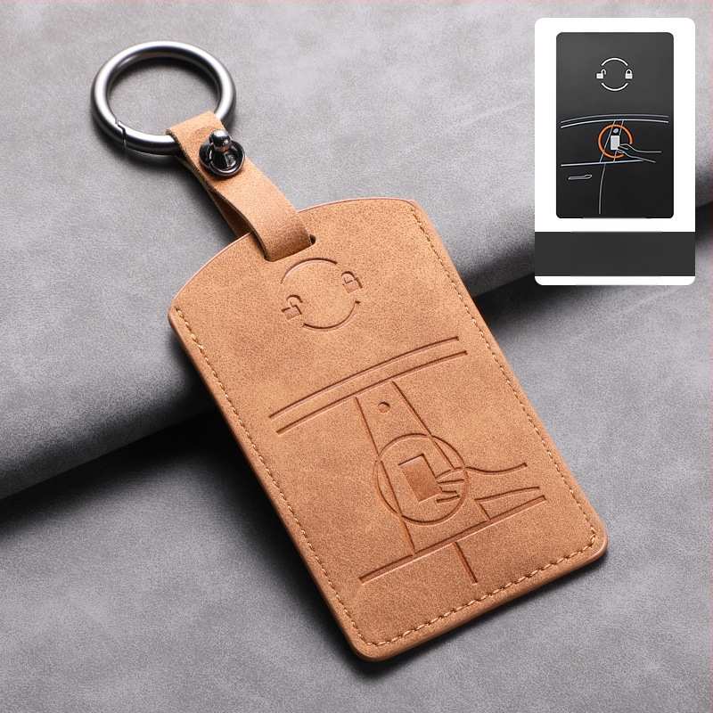 Tesla võtmekaardikaas — lambanahk — lihtne stiil