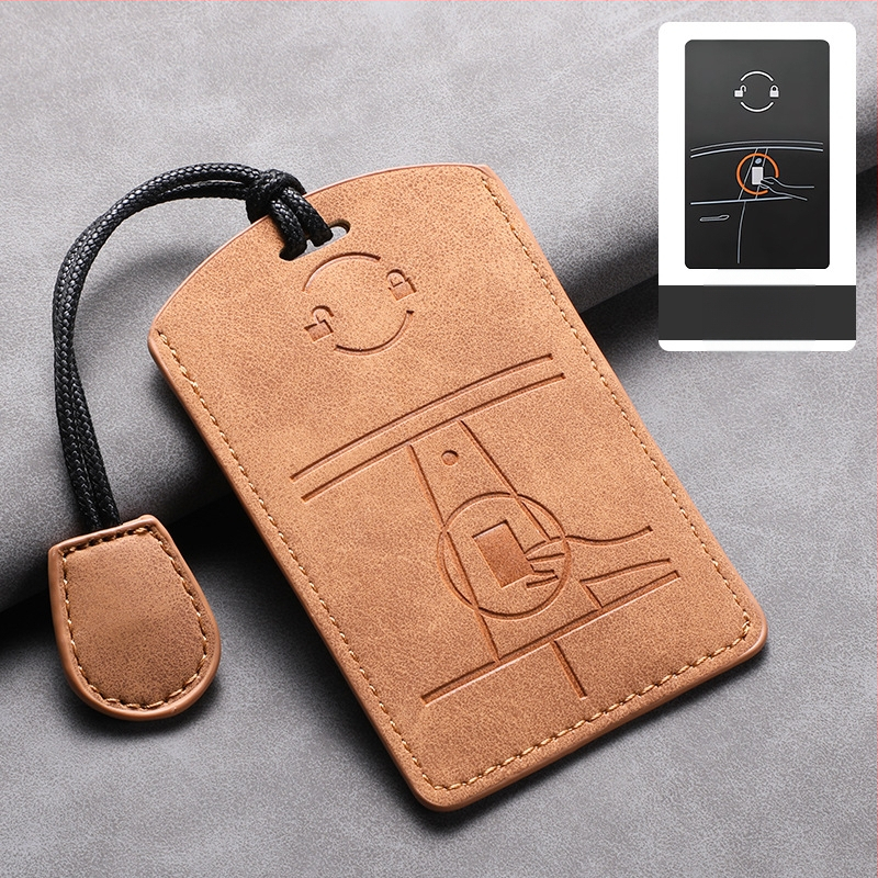 Tesla võtmekaardikaas — lambanahk — lihtne stiil