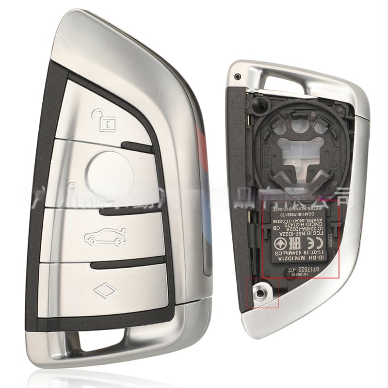 BMW G-serijos rakto keitimo korpusas X6–X1 ir 7/5/3/2 serijoms — ABS korpusas, varinės rakto plokštė, svoris 65 g, jingyuqin