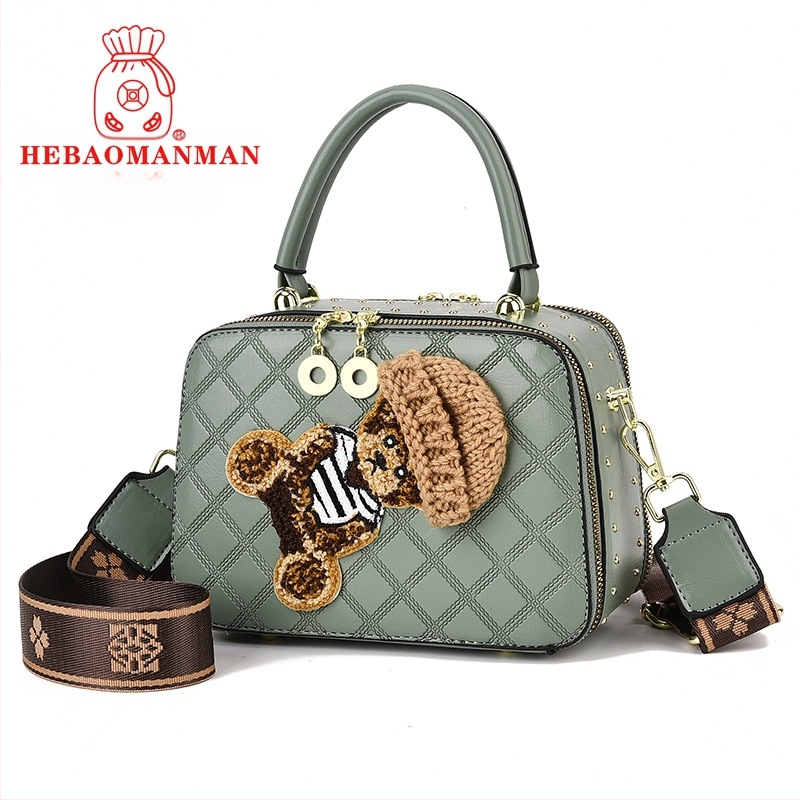 Дамска чанта през рамо PVC, малка квадратна чанта с цип и подплата от памук, Пролет 2024