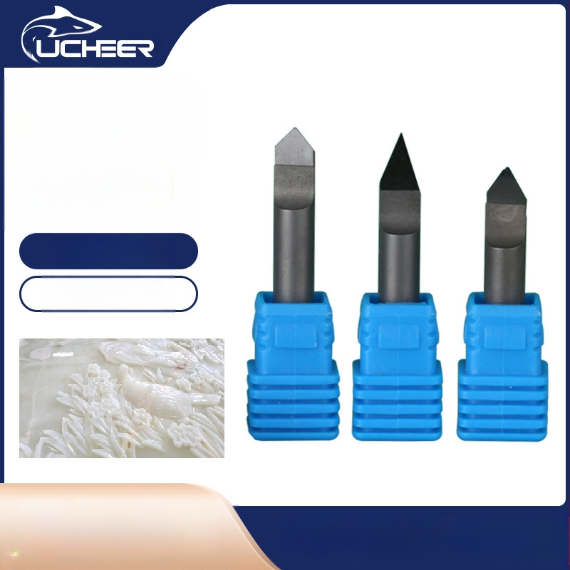 Cuțit diamant pentru gravură cu PCD, seria Diamond carving knife, pentru gravură pe granit și marmură, cu bază plată și lamă conică (Brand: Blade; Material: PCD; Domeniu: Gravare; Seria: Diamond carving knife)