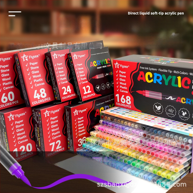 Flysea akrila marķieris, sajaukta krāsa, OEM zīmols, neitrāls dizains