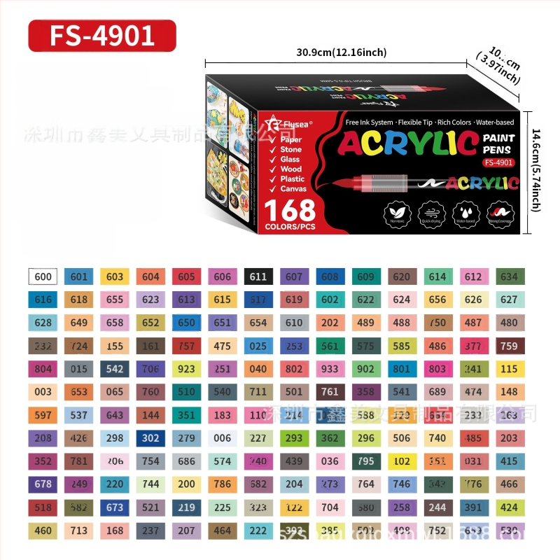 Flysea akrila marķieris, sajaukta krāsa, OEM zīmols, neitrāls dizains