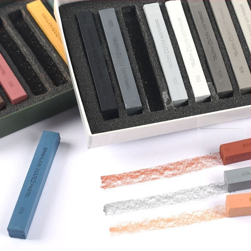 SIMBALION Lion SP-12S minkštos pastelės lazdelės eskizams ir piešiniams, skirtos meno mokiniams