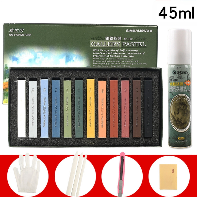 SIMBALION Lion SP-12S minkštos pastelės lazdelės eskizams ir piešiniams, skirtos meno mokiniams