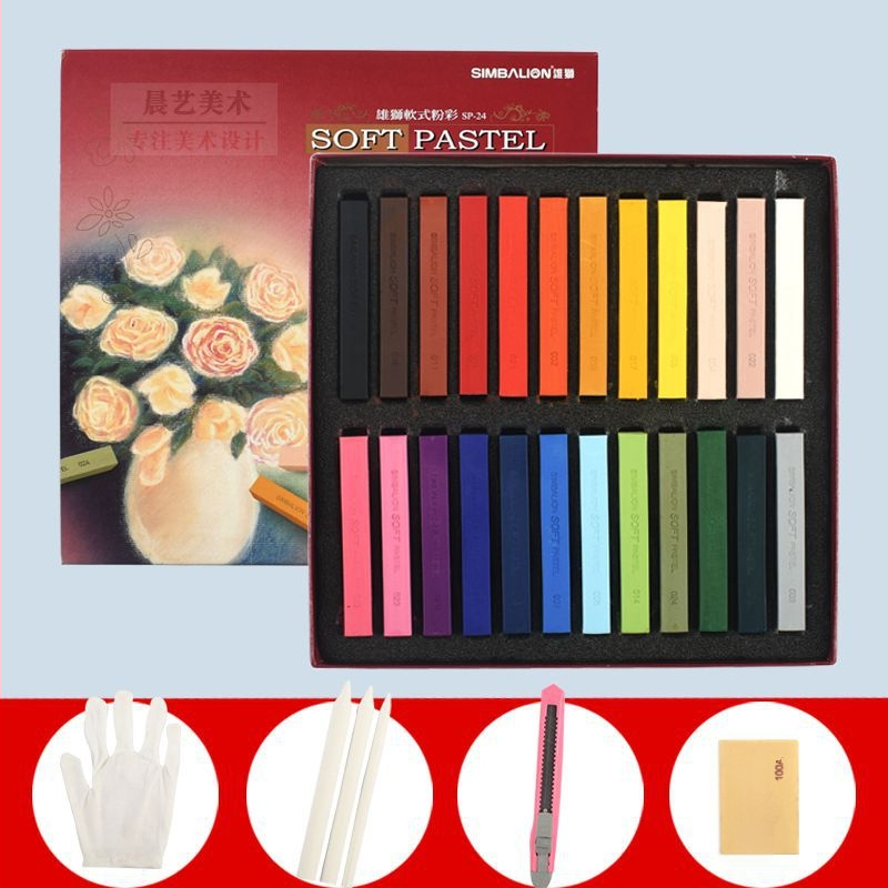 SIMBALION Lion SP-12S minkštos pastelės lazdelės eskizams ir piešiniams, skirtos meno mokiniams