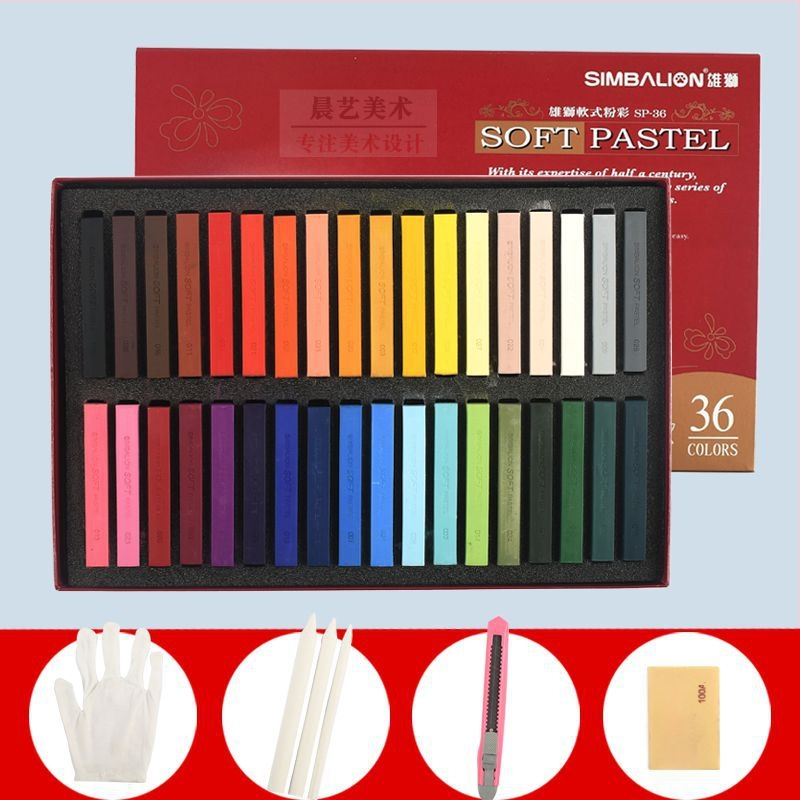 SIMBALION Lion SP-12S minkštos pastelės lazdelės eskizams ir piešiniams, skirtos meno mokiniams