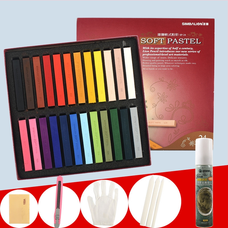 SIMBALION Lion SP-12S minkštos pastelės lazdelės eskizams ir piešiniams, skirtos meno mokiniams