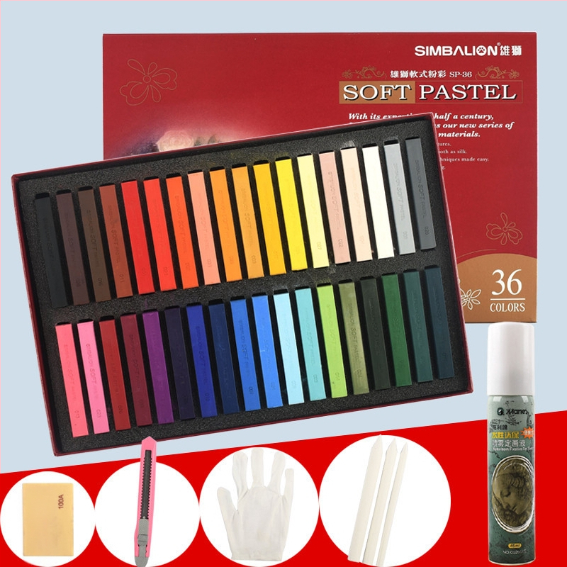 SIMBALION Lion SP-12S minkštos pastelės lazdelės eskizams ir piešiniams, skirtos meno mokiniams