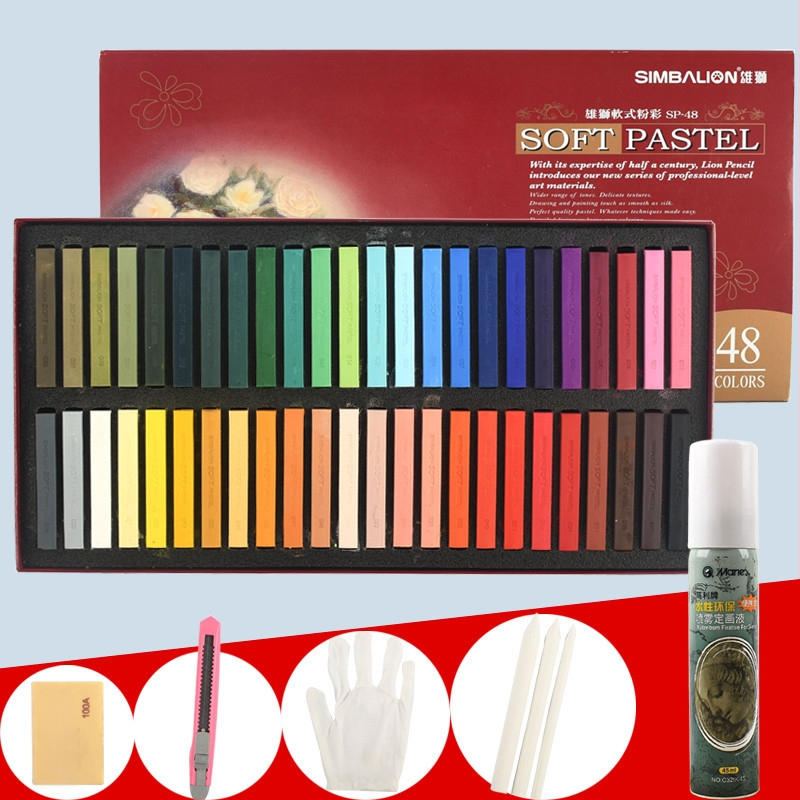 SIMBALION Lion SP-12S minkštos pastelės lazdelės eskizams ir piešiniams, skirtos meno mokiniams