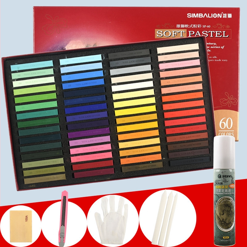 SIMBALION Lion SP-12S minkštos pastelės lazdelės eskizams ir piešiniams, skirtos meno mokiniams