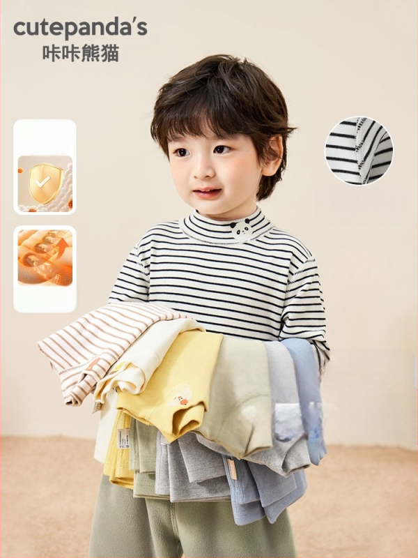 Детска тениска с дълги ръкави и кръгла яка, памучна смес 95% памук, антибактериална, анимационен принт, зимно облекло за деца на 1–3 години