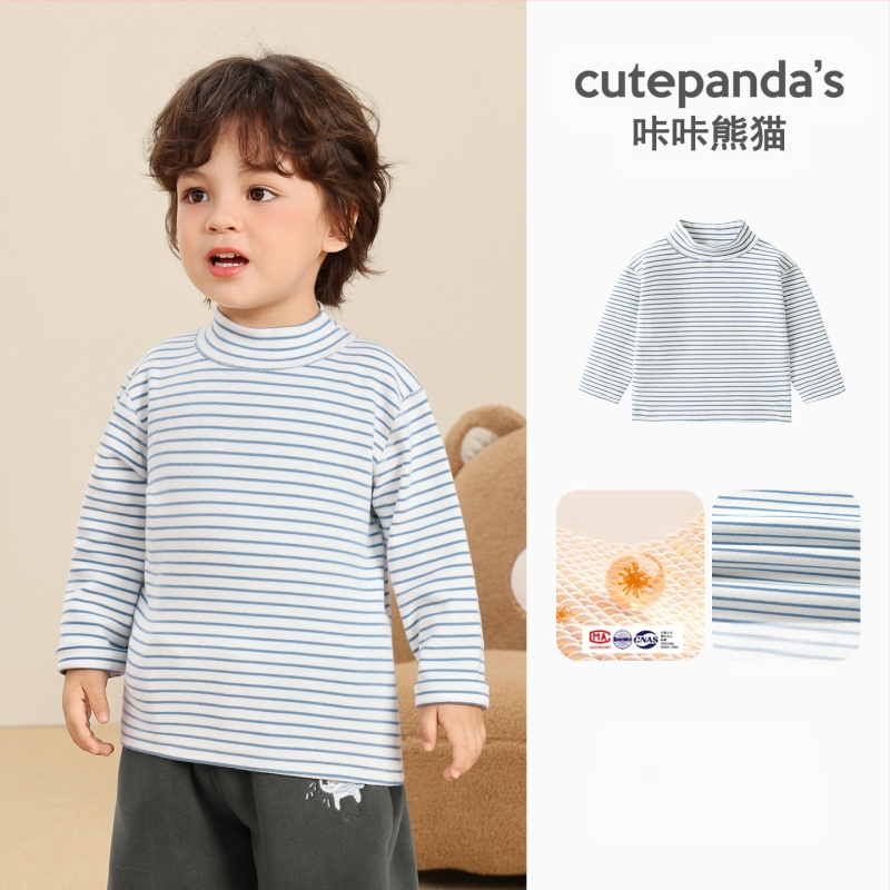 Детска тениска с дълги ръкави и кръгла яка, памучна смес 95% памук, антибактериална, анимационен принт, зимно облекло за деца на 1–3 години