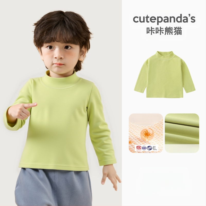 Детска тениска с дълги ръкави и кръгла яка, памучна смес 95% памук, антибактериална, анимационен принт, зимно облекло за деца на 1–3 години