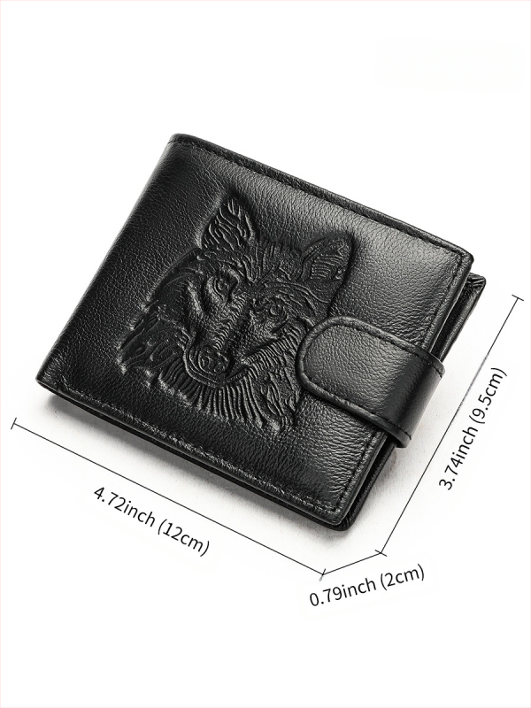 Мъжки портфейл от естествена кожа — къс портфейл с отделение за карти, многофункционален, кожа от горен слой кравешка, уличен стил