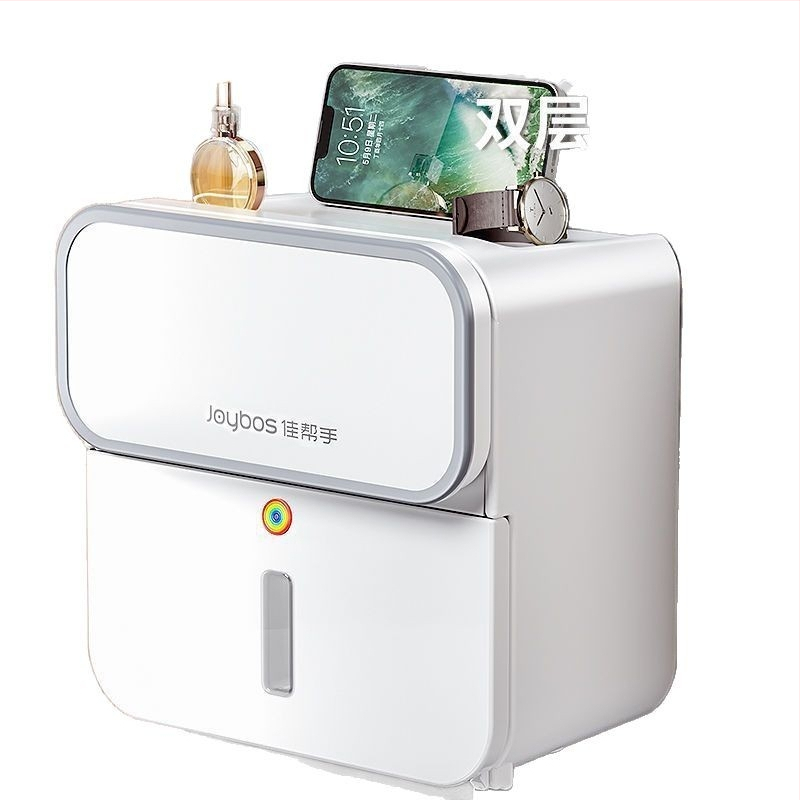 Plastikinė klozeto popieriaus dėžutė, sieninis tvirtinimas, daugiafunkcinis vonios organizatorius plokščioms popierinėms servetėlėms