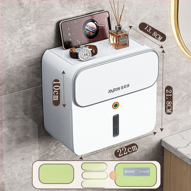 Plastikinė klozeto popieriaus dėžutė, sieninis tvirtinimas, daugiafunkcinis vonios organizatorius plokščioms popierinėms servetėlėms