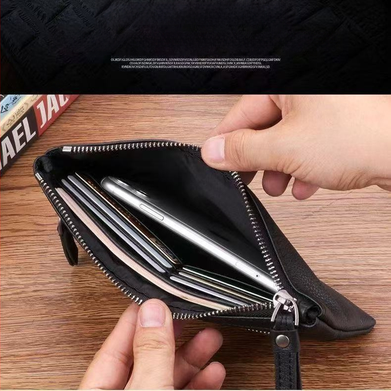 Vīriešu kluč soma no īstas ādas, pirmā slāņa teļa āda, biznesa pārvadāšanai, zādzību aizsardzība un nodiluma izturība.