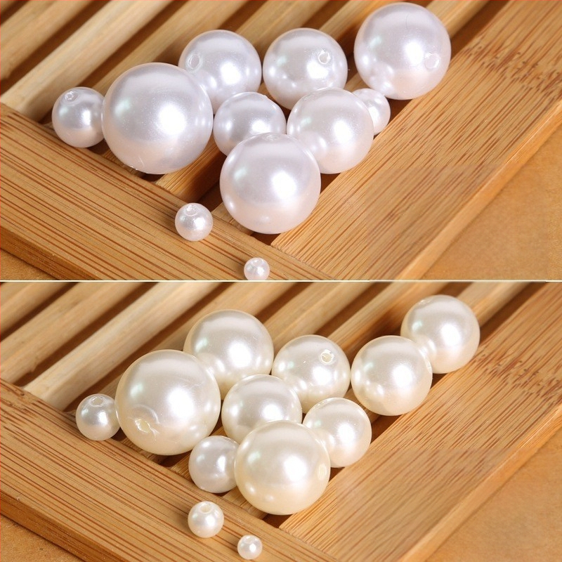 ABS имитационни перлени мъниста за облекло, мъниста с права дупка, DIY аксесоари за гривни и колие, повърхност с печена боя