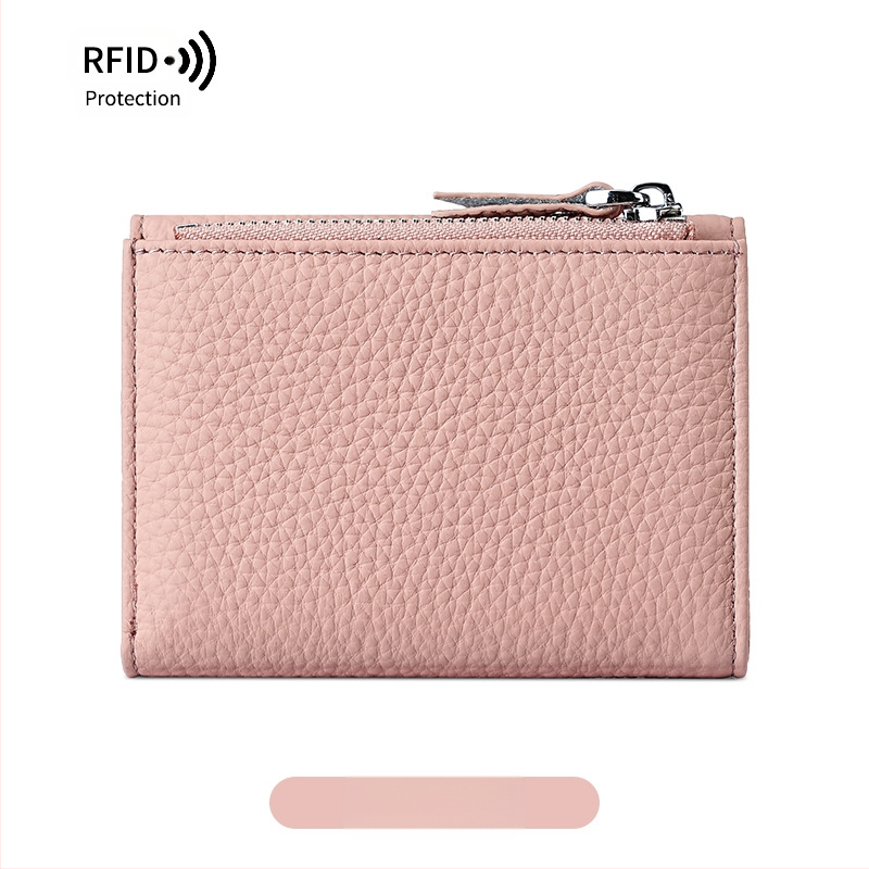 Kortelių dėklas iš tikros odos su užtrauktuku, ultra plonas, unisex, pirmosios karvės odos sluoksnis, pamušalas poliesteris