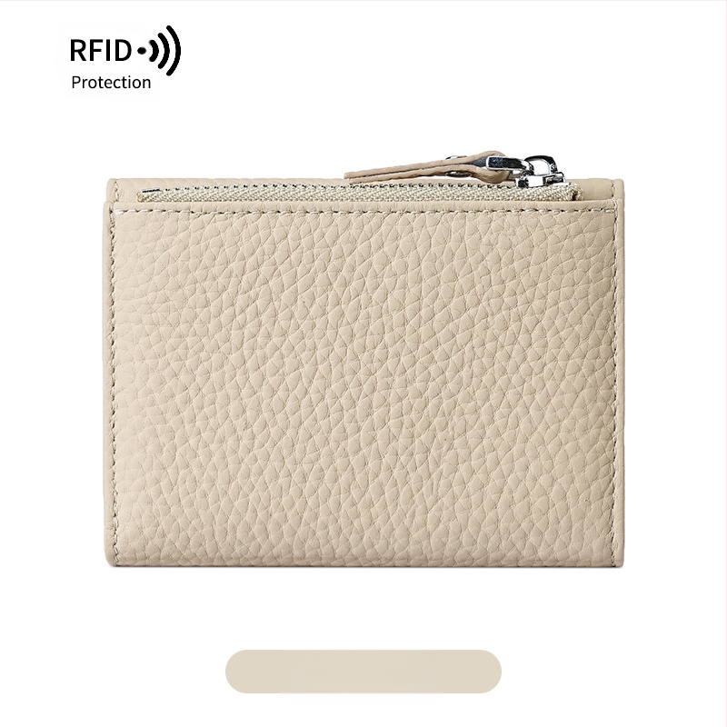 Kortelių dėklas iš tikros odos su užtrauktuku, ultra plonas, unisex, pirmosios karvės odos sluoksnis, pamušalas poliesteris