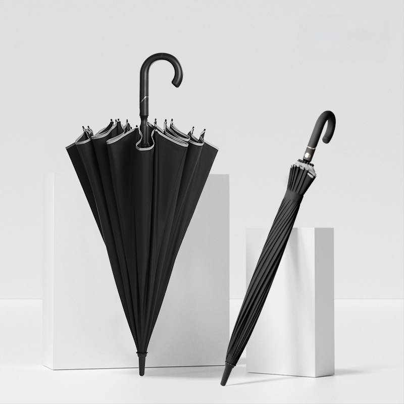 Umbrelă publicitară cu model floral, ramă 16 brațe, mâner lung, deschidere automată, închidere semi-automată, imprimare logo, țesătură 190T