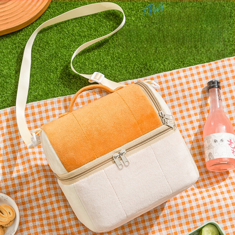 Dvostruko plišana termo torba za ručak, prenosna torba za obrok, debeli dizajn, zadržava toplinu i hladnoću, za putovanja