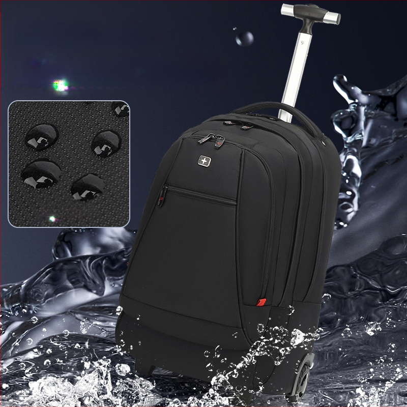 KINGSGEAR σακίδιο από ύφασμα Οξφόρντ με τροχούς τρόλεϊ; αναπνεύσιμο, αδιάβροχο και ανθεκτικό στη φθορά; προστασία της σπονδυλικής στήλης; κυρτές ιμάντες ώμου; κατάλληλο για σχολική χρήση.