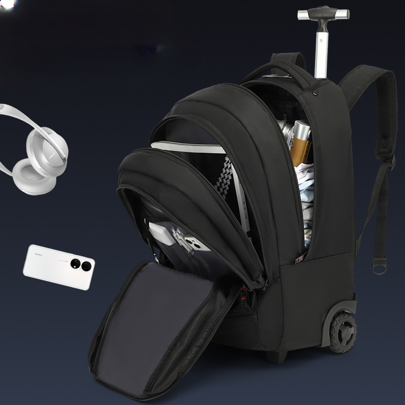 KINGSGEAR σακίδιο από ύφασμα Οξφόρντ με τροχούς τρόλεϊ; αναπνεύσιμο, αδιάβροχο και ανθεκτικό στη φθορά; προστασία της σπονδυλικής στήλης; κυρτές ιμάντες ώμου; κατάλληλο για σχολική χρήση.