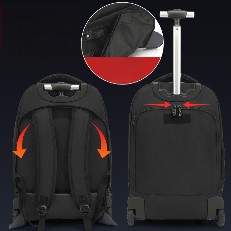 KINGSGEAR σακίδιο από ύφασμα Οξφόρντ με τροχούς τρόλεϊ; αναπνεύσιμο, αδιάβροχο και ανθεκτικό στη φθορά; προστασία της σπονδυλικής στήλης; κυρτές ιμάντες ώμου; κατάλληλο για σχολική χρήση.