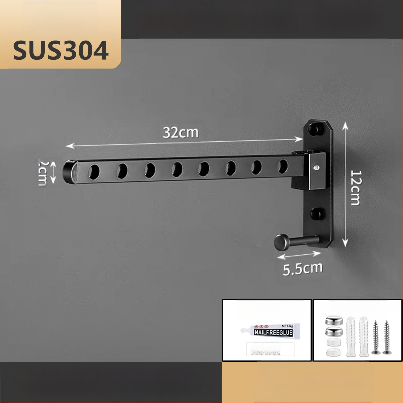 Nerūdijančio plieno drabužių pakabiklis – sulankstomas, fiksuotos džiovinimo stovas, vieno strypo tipo