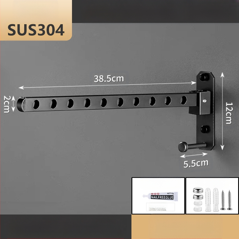 Nerūdijančio plieno drabužių pakabiklis – sulankstomas, fiksuotos džiovinimo stovas, vieno strypo tipo