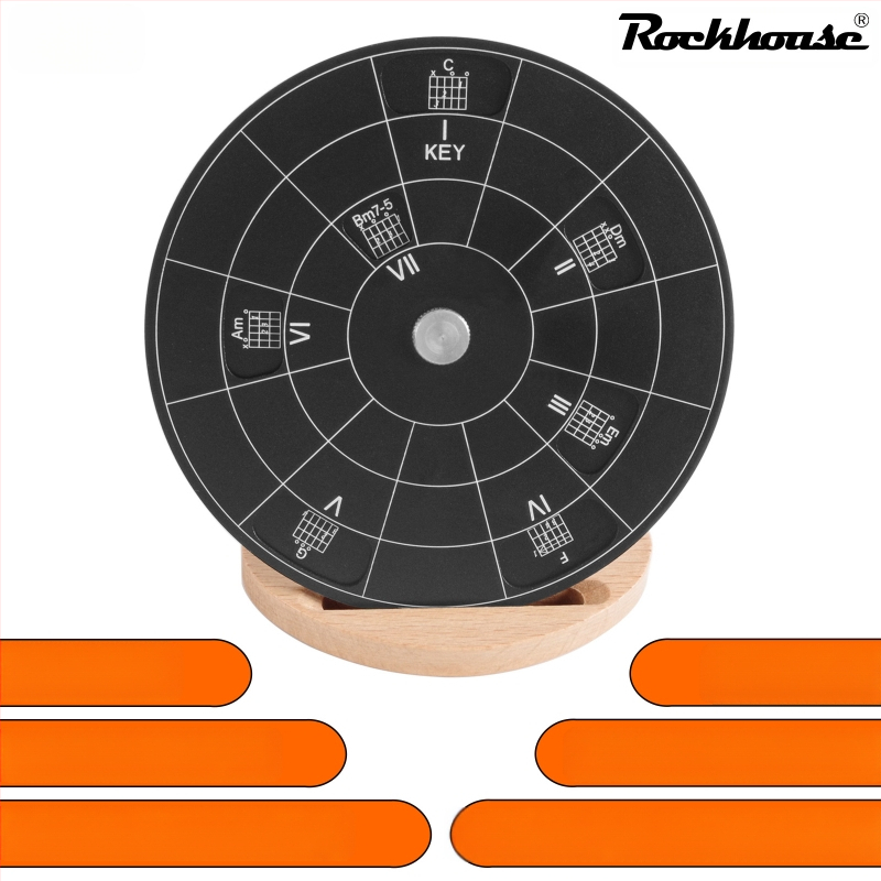 Plagát teórie hudby pre gitaru s kruhom kvint, akordy a notový zápis; hliníková zliatina, model RMT-A, Rockhouse, balenie látková taška + papierová krabička