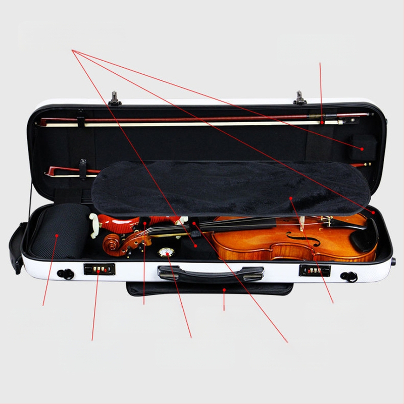 Кейс за цигулка - ултралек карбоново влакно, заключване и хигрометър, подплата от велур