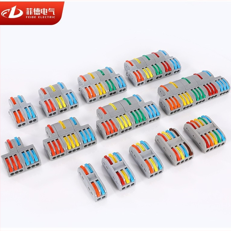 Feide Electric 227 dalių terminalinių blokų rinkinys su lankstais ir kietais laidais, universalus komplektas dėžutėje