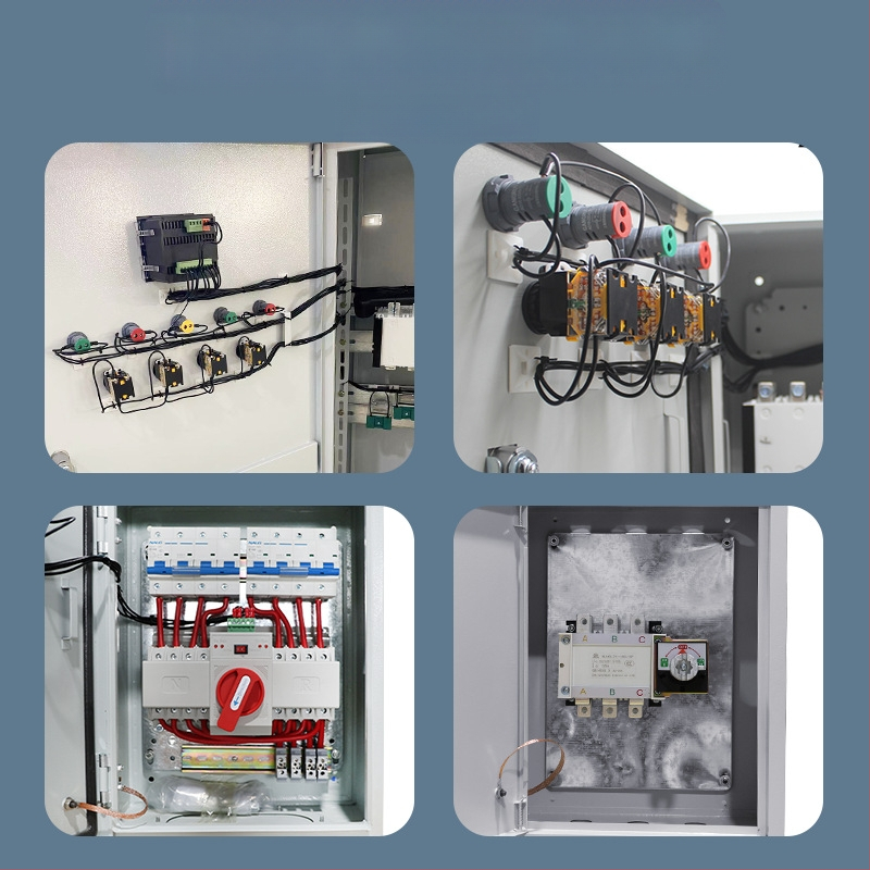 Dviejų maitinimo šaltinių automatinis perjungimo jungiklis (ATS) 63A 4P — paskirstymo spinta su geležiniu korpusu, IP54, CCC sertifikatas, trumpųjų jungimų srovė 30